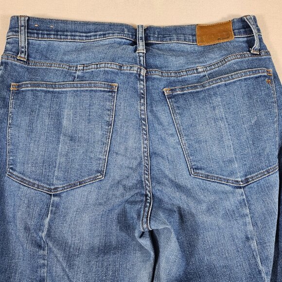 Madewell Jeans Womens 31 Blue Denim Cali Demi Boot Raw Hem High Rise - Picture 4 of 14